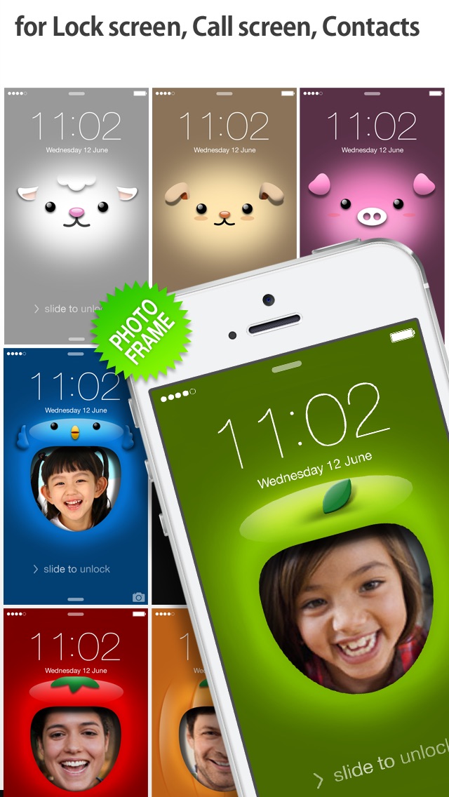 iFaceMaker ( Cute and funny faces ) : for Lock screen, Call screen, Contacts profile photo, instagram and iOS7 Screenshot 2