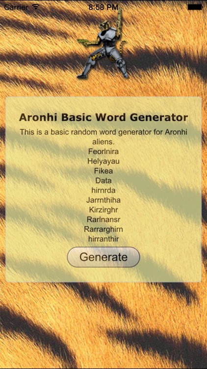 Aronhi Basic Word Generator