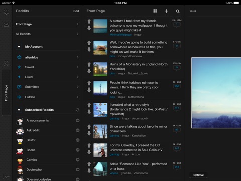 Alien Blue for iPad - reddit official client screenshot 2