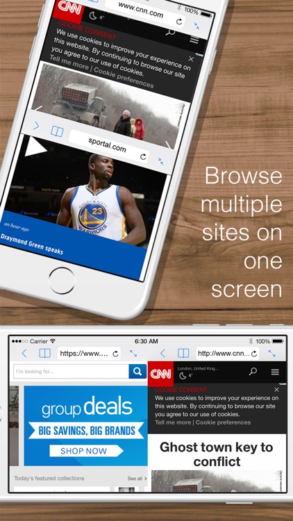 Split Web Browser Free: Fast Multitasking and Full Screen Multiple Tab Browsing for iPhone and iPad screenshot-0