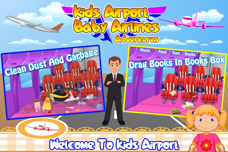 Kids airport baby Airlines adventures - little boys & girls games screenshot 2