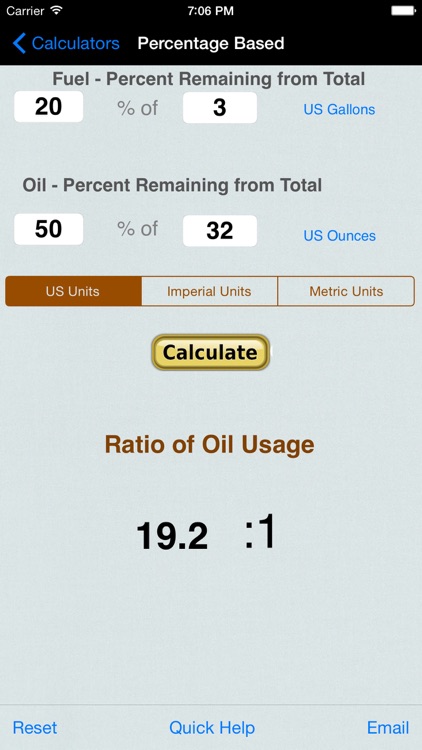 Gas Oil Mixture Ratio