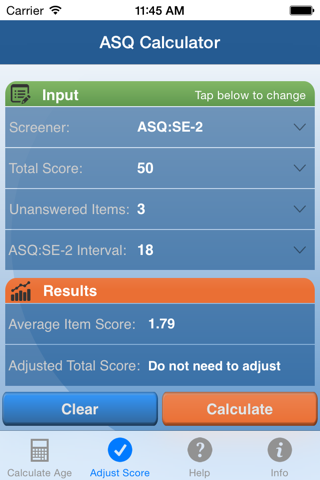 ASQ Age & Score Calculator screenshot 3