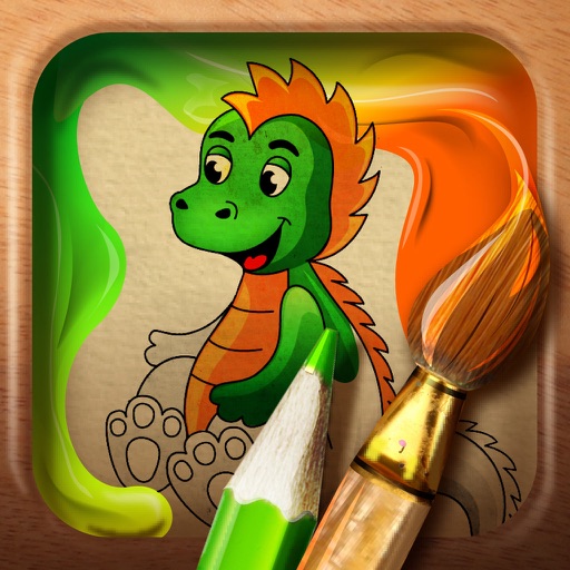 Coloring book. Dino baby icon