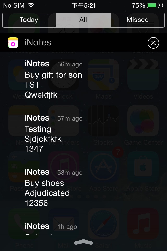 iNotes iOS8 Notification Reminders Alarms screenshot 2
