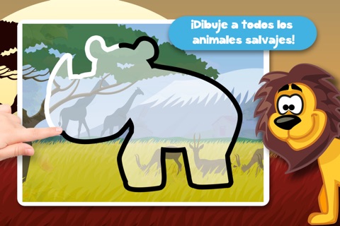 Free Kids Puzzle Teach me Tracing & Counting with Wild Animals Cartoon: Draw your own giraffe, zebra, hippo and lion and learn all about the safari screenshot 4