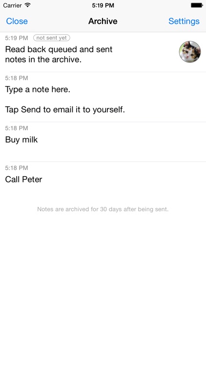 Captio - Email yourself with 1 tap