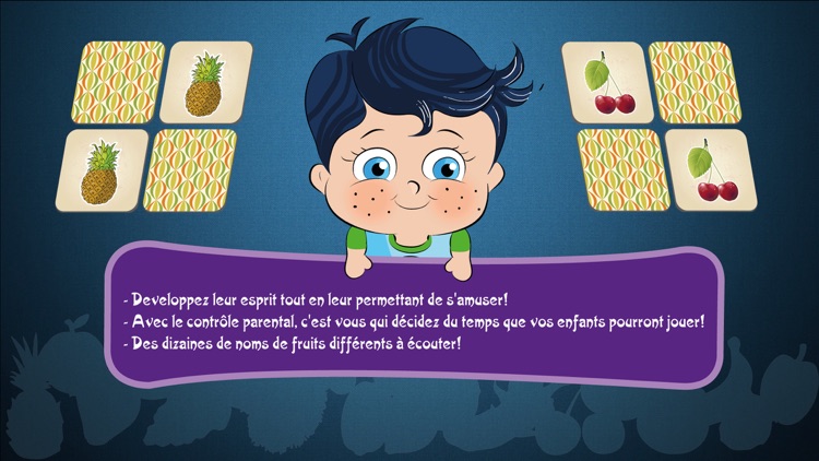 Learn French with Little Genius - Matching Game - Fruits