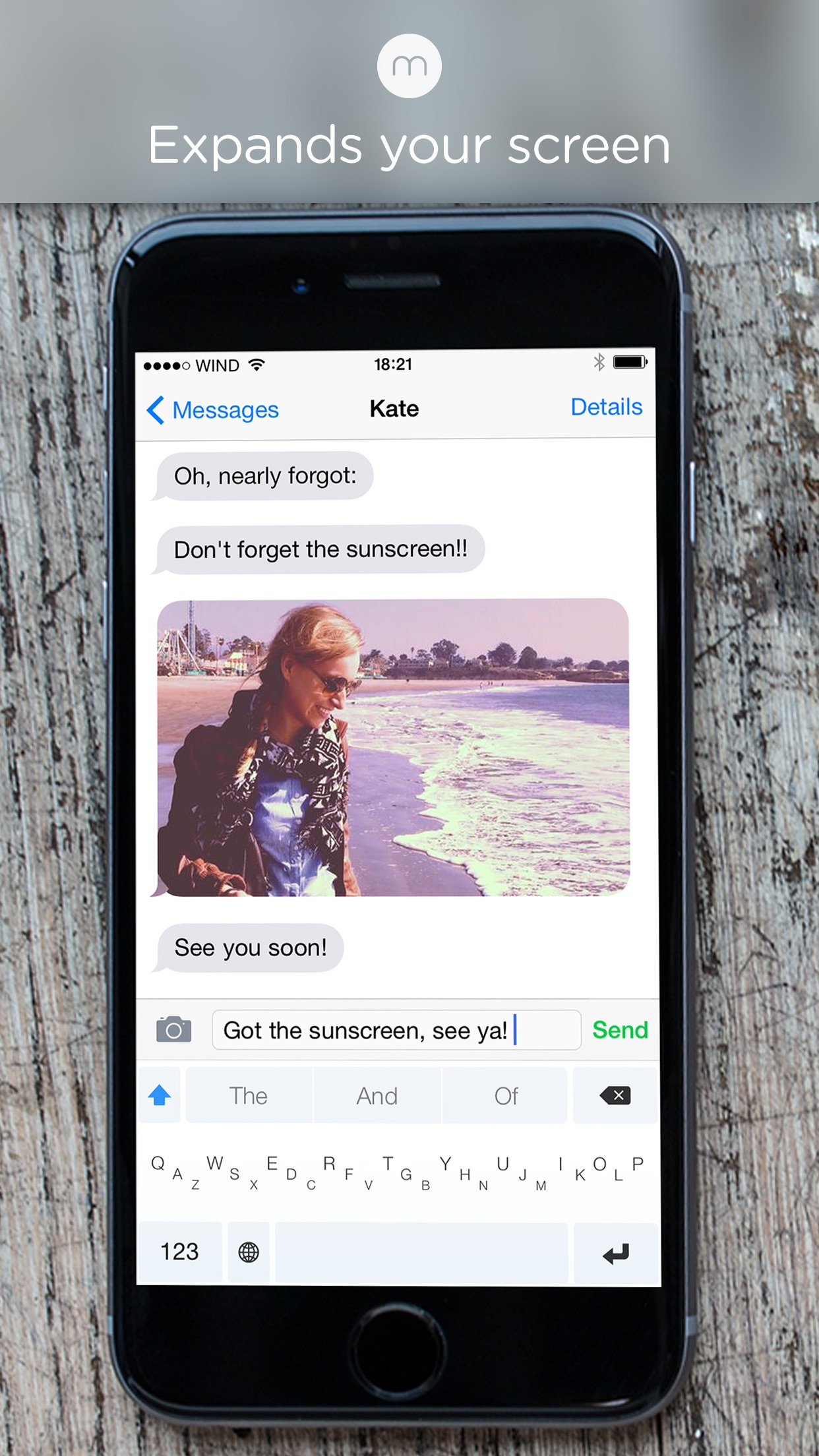 Screenshot do app Minuum - The Little Keyboard for Big Fingers