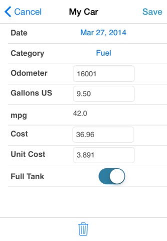 Fuel Log Evo - Vehicle Cost and Trip Management screenshot 4