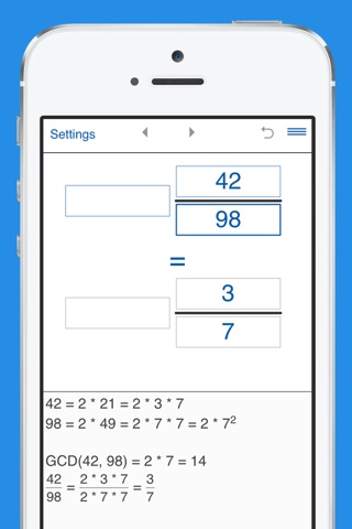 Simplify fractions - reducing fraction calculator screenshot 2