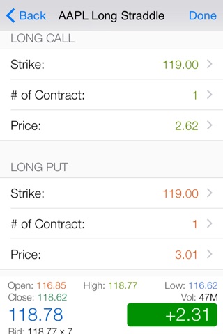 Straddle Pro - Profit/Loss Calculator for Straddle Options Investor with live Options Chain screenshot 2