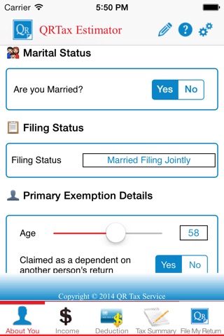 QRTax Estimator screenshot 2