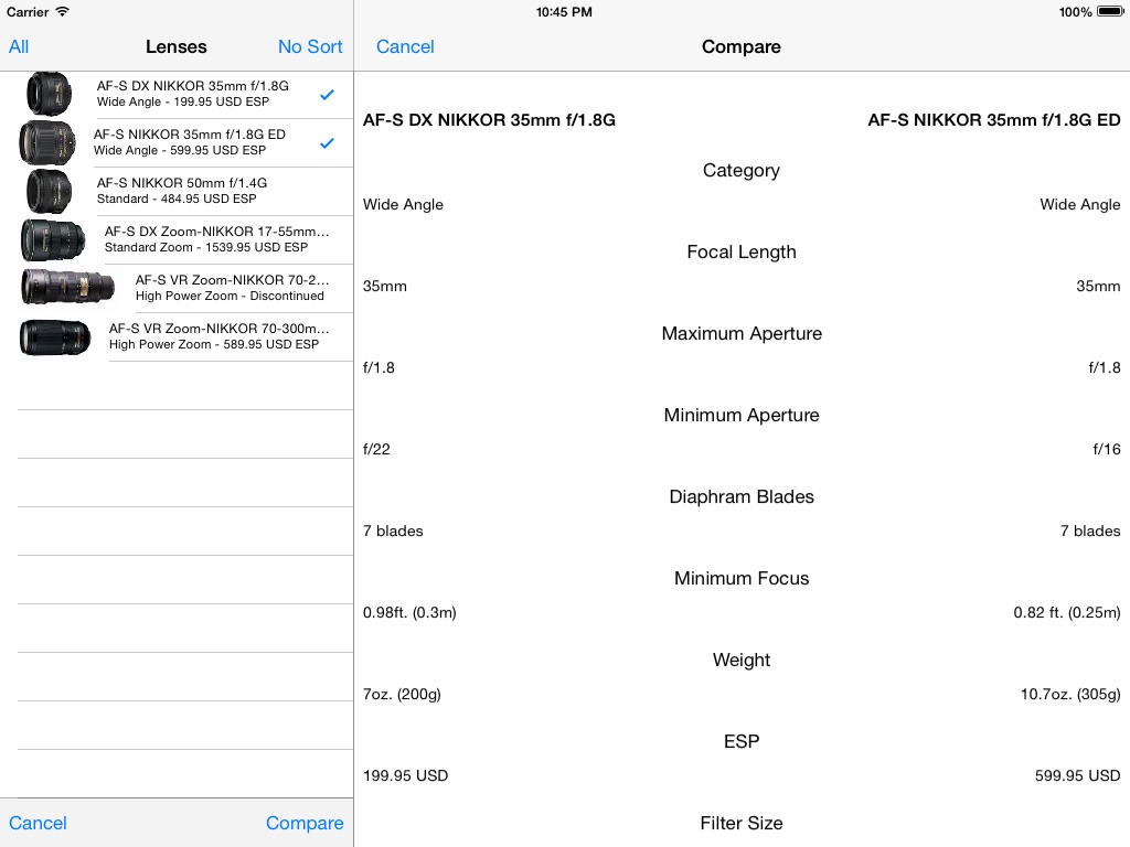 Nikon Lenses+ screenshot 3