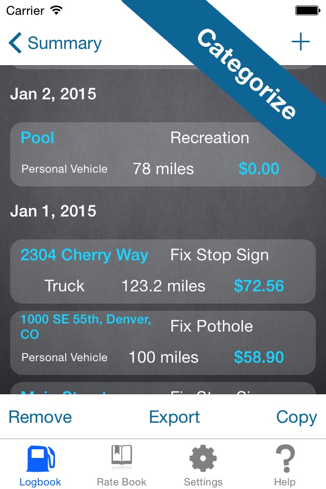 Mileage Expense Log 7 - Miles Tracker for Business, Tax, and Charity Deductions screenshot 3