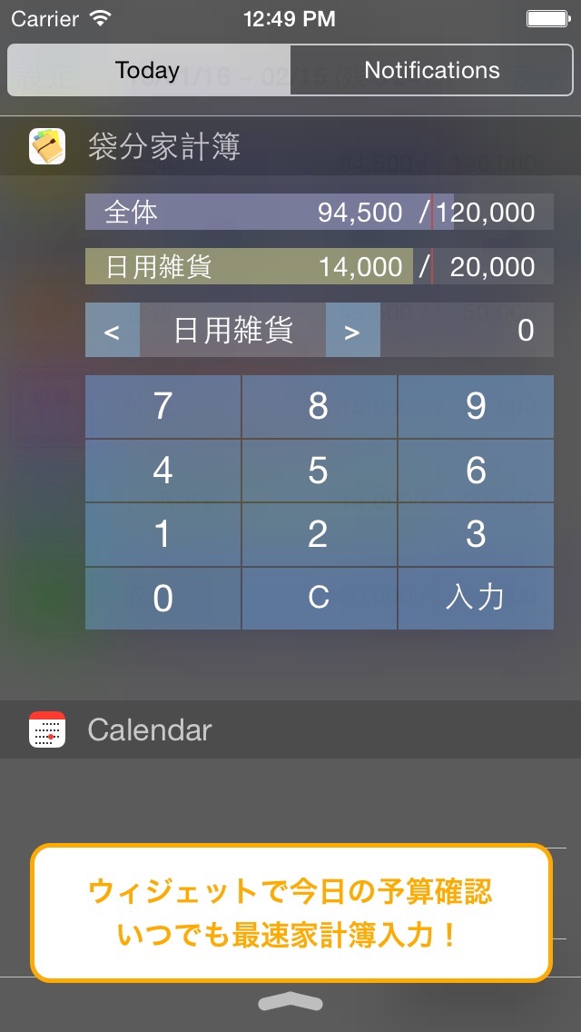 袋分家計簿 screenshot1