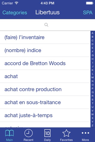 Libertuus Diccionario de negocios Lite – Diccionario Español – Francés. Libertuus Dictionnaire d'affaires Lite – Dictionnaire Espagnol - Français screenshot 2