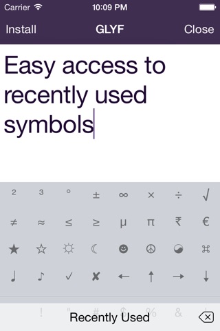Glyf: Unicode keyboard screenshot 3