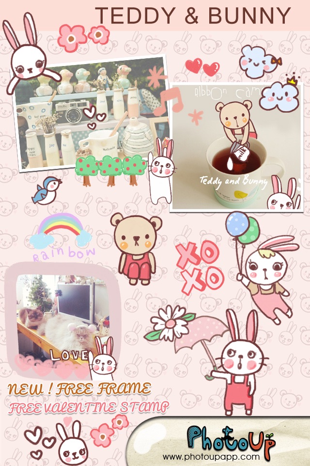 RibbonCamera  by PhotoUp - Cute Stamps Frame Filter photo decoration app screenshot 2