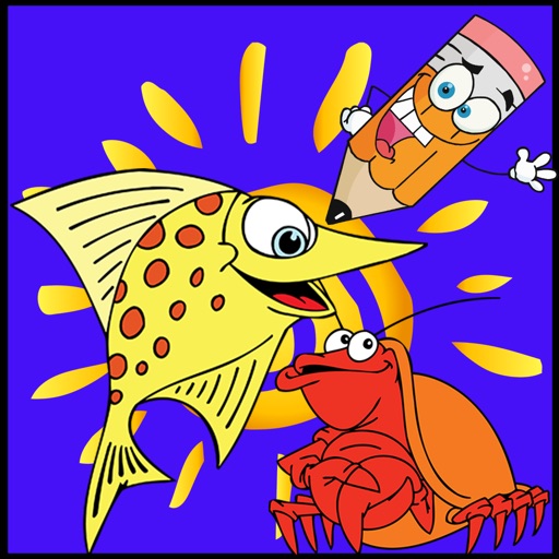 Ocean Fish Coloring Pages for Toddlers and Kids Icon
