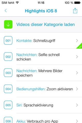100 Video Tips for iOS 8 on iPad & iPhone screenshot 2