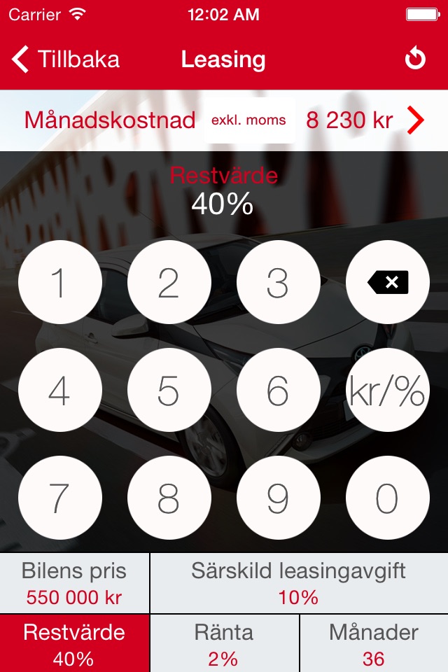 Toyota Calculator screenshot 2