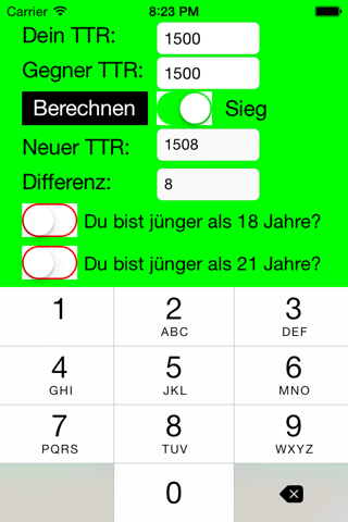 Tischtennis TTR-Rechner screenshot 2