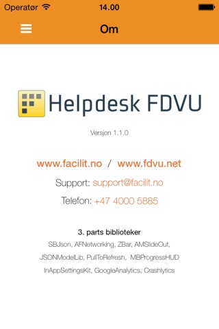 Facilit Helpdesk FDVU screenshot 2