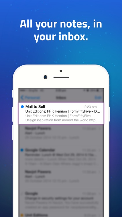 Mail to Self • Send notes to your email in one tap