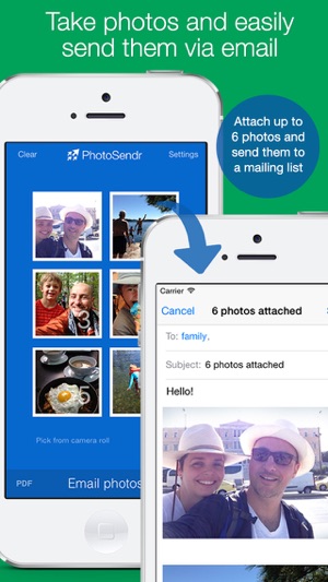 PhotoSendr: send photos via email to a m