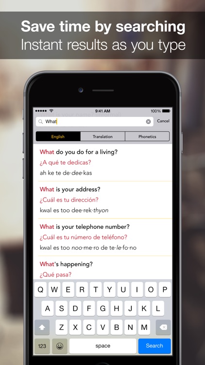 SpeakEasy Spanish ~ Offline Phrasebook and Flashcards with Native Speaker Voice and Phonetics