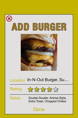 Burger Tracker - Log Your Burger Intake screenshot 2