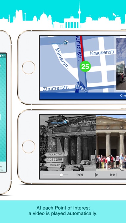 Berlin Guide: History multimedia Sightseeing Tour, GPS triggered video and audioguide, Offline City Map-HD