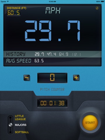 Baseball Speed Radar Gun Pro HD By CS Sports screenshot 3