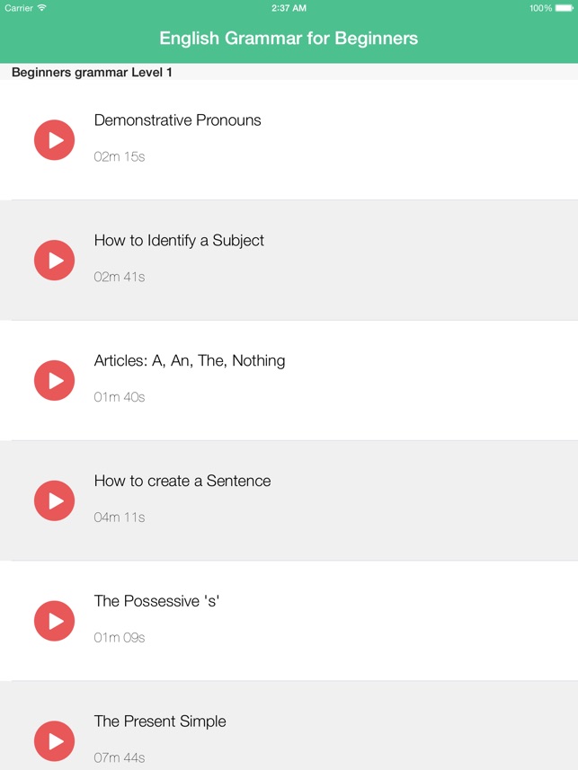 English Grammar for Beginners - iPad Version(圖1)-速報App