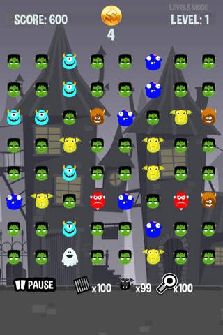 Halloween Match 3 Monster Mash-100 Free Power Ups Version screenshot 3