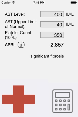 APRI Score screenshot 3