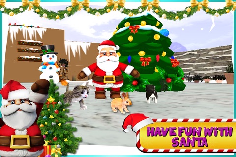Pet Simulator 3D - Cute Cat and Little Dog Christmas Game to Play in Home Lawn with Santa screenshot 2