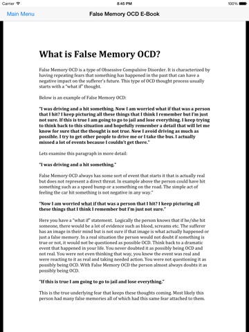 False Memory OCD Recovery HD screenshot 3