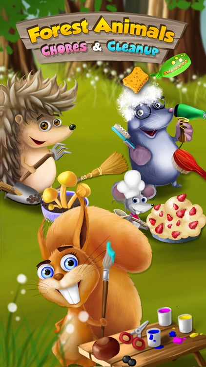 Forest Animals Chores and Cleanup, Arts and Crafts, Cake Bakery, Movies and Fun Adventures (No Ads) screenshot-0