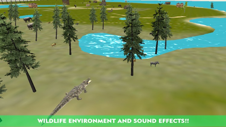 Crocodile Attack Simulator 3D – steer the wild alligator and hunt down farm animals