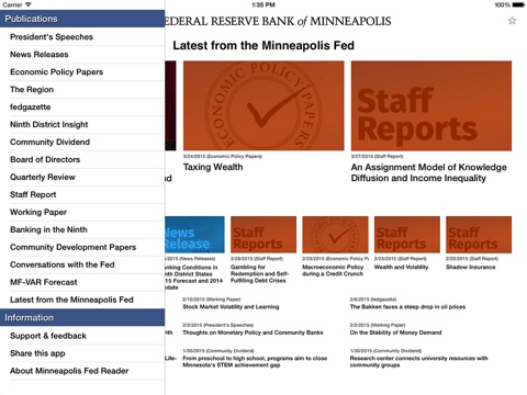 Minneapolis Fed Reader for iPad screenshot 2