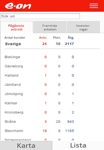 E.ON Strömavbrott screenshot 3