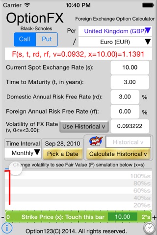 Foreign Exchange Option Calculator screenshot 4