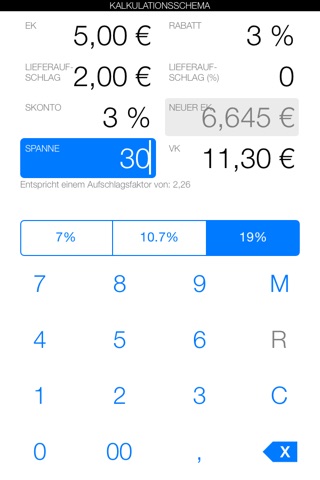 Kaufmann – calculations for retailers screenshot 2