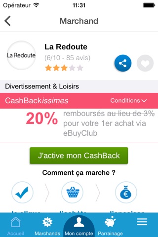 eBuyClub CashBack & code promo screenshot 4