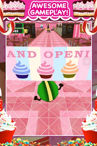 3D Cupcake Girly Girl Bakery Run Game FREE screenshot 2