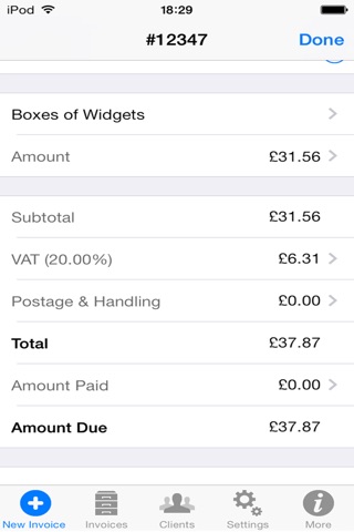 Easy Mobile Invoice App For iPhone & iPod Touch screenshot 2