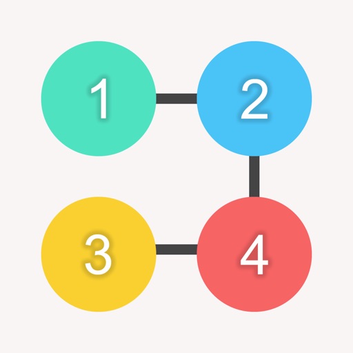 4 Colors and numbers - Flow Dots Puzzle connecting colors and numbers icon