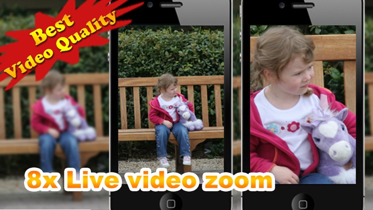 Video Zoom Pro: HD Camera with Live Zoom, Effects, Pause, snapshot photo and Movie Sharing